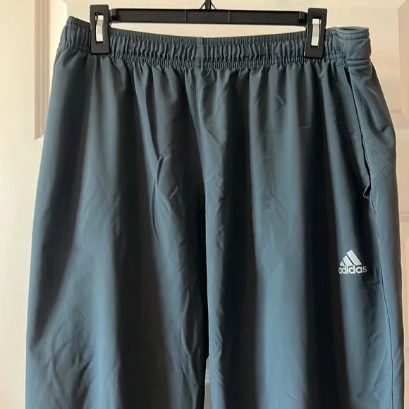 Adidas track pull on  pants greyish blue XL climalite with pockets workout pants - Picture 3 of 13